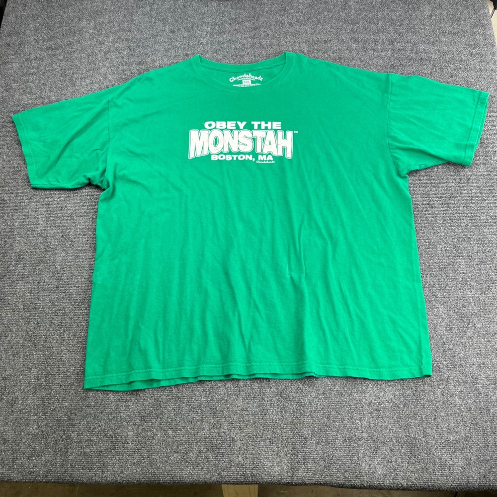 Chowdaheadz Obey The Monstah‎ Boston Baseball Green Graphic Tee Shirt